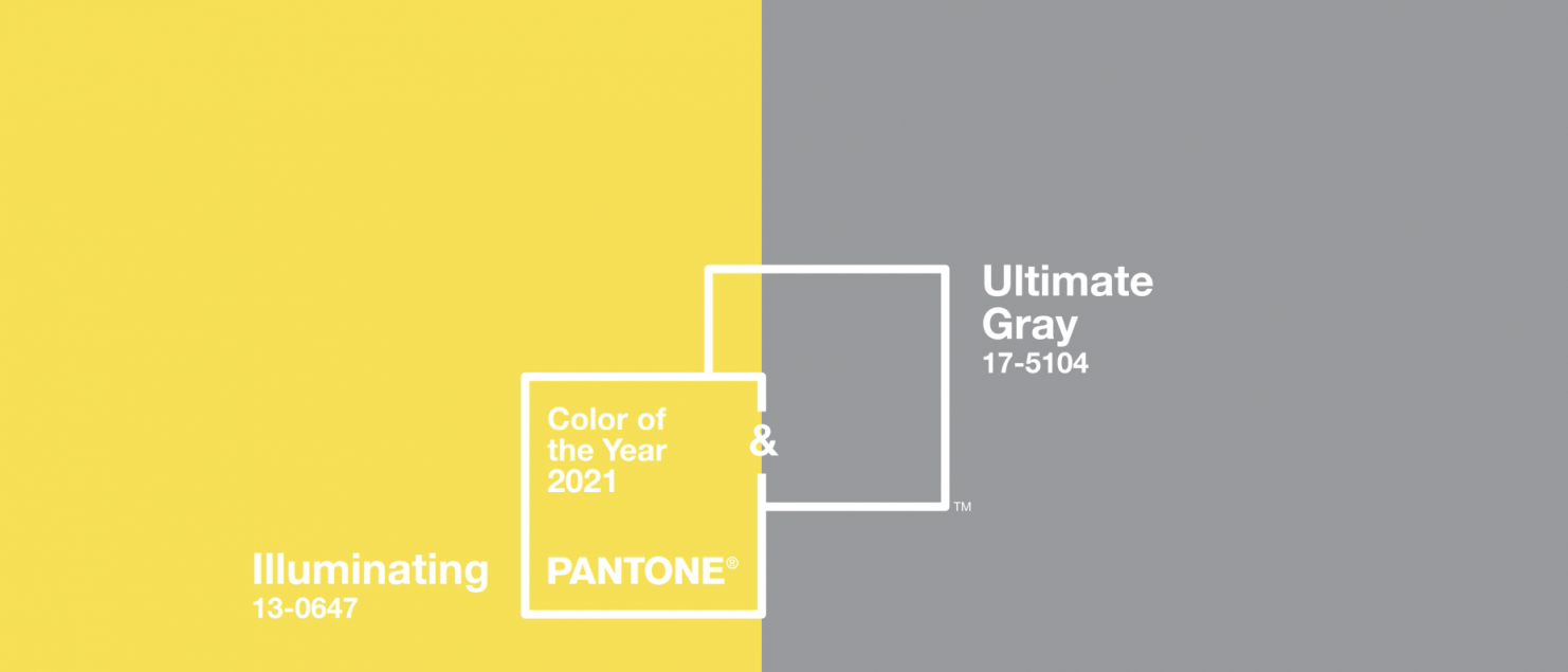 Pantone colours of the year, Illuminating and Ultimate Grey.
