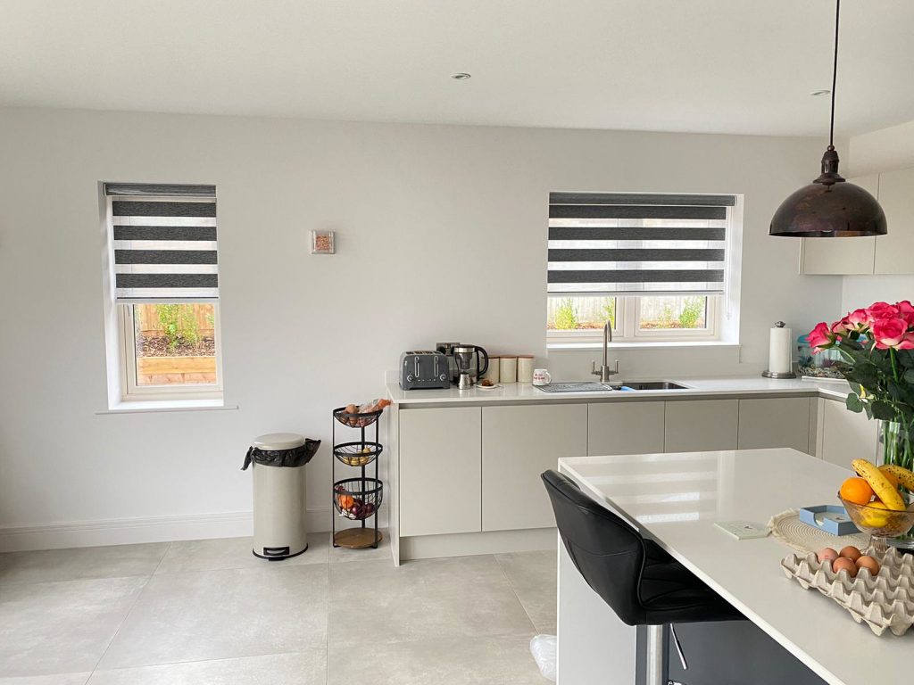 duo roll blinds in kitchen