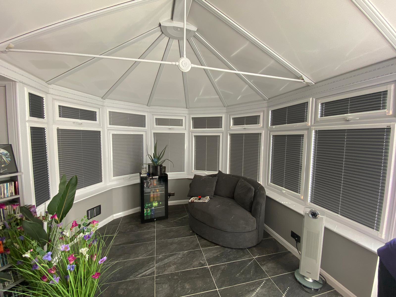 pleated blinds in conservatory