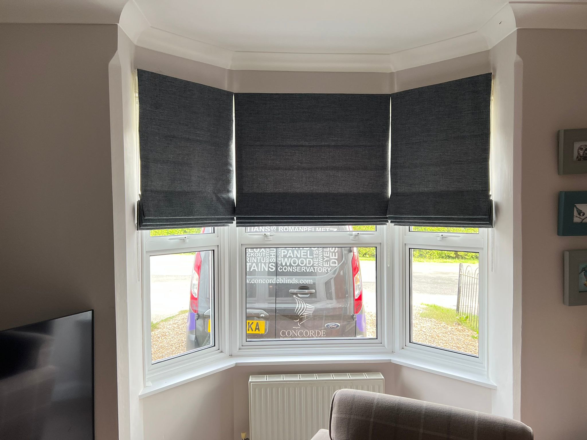 roman blinds in lounge